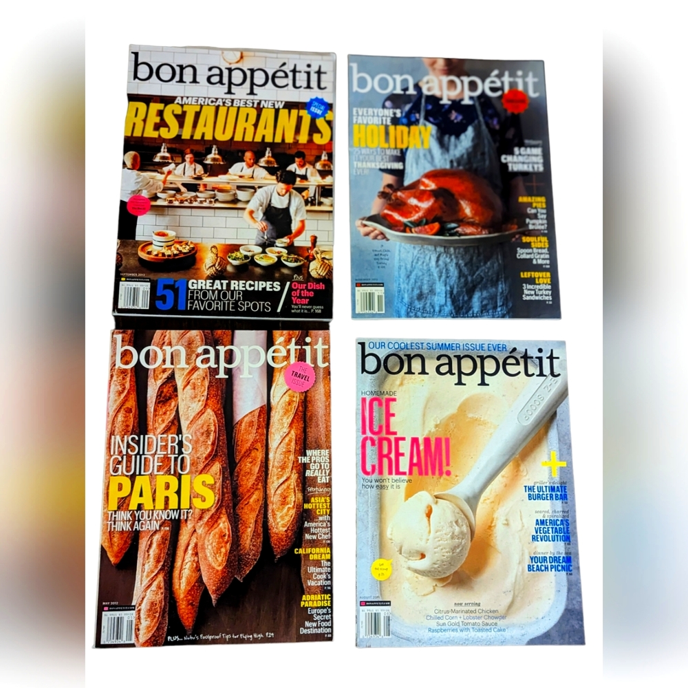 4 Lot Bon Appetit Cooking Magazine